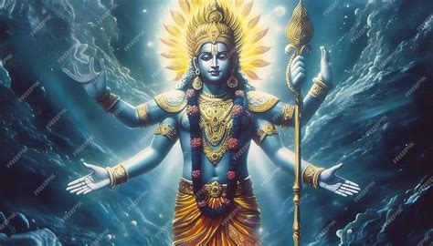 Premium Photo Lord Vishnu Is The Allpervasive Lord Portrait Generative Ai