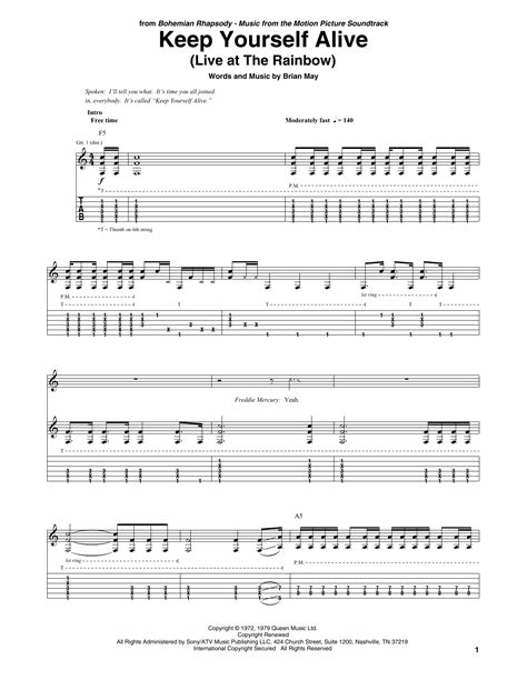Keep Yourself Alive By Queen Guitar Tab Guitar Instructor