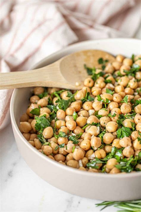 Simple Chickpea Salad With Lemon And Garlic Running On Real Food