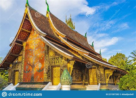Wat Xieng Thong Temple Of Golden City Luang Prabang Laos Stock Photo