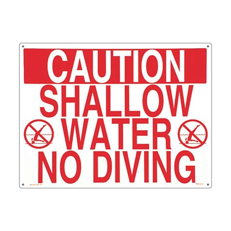Caution Shallow Water No Diving Sign Memphis Pool Delivery