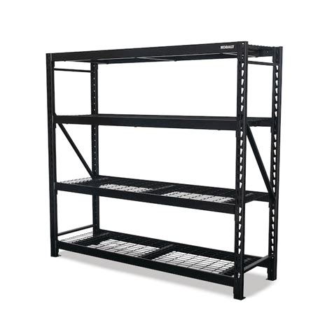 Kobalt Welded Steel Heavy Duty 4 Tier Utility Shelving Unit 77 In W X