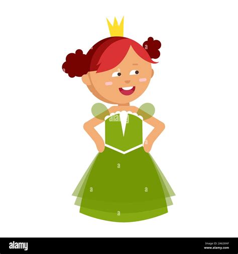 Princesses Vector Cute Beautiful Characters Adorable Elegance Style Little Fairy Red Hair Girl