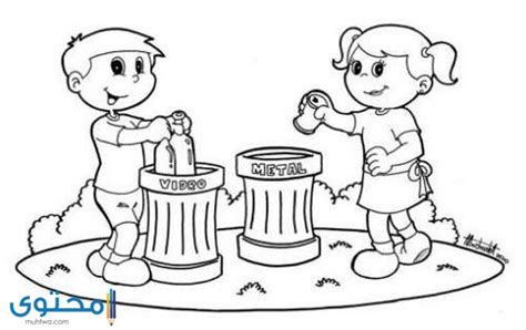 نظافة البيئة رسومات عن النظافة المدرسية للتلوين