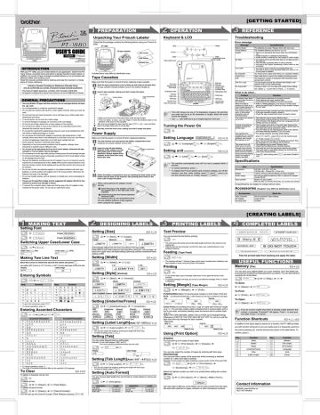 Brother PT-1880 Printer User Manual | Manualzz