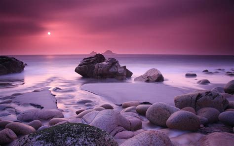 Purple Sunset Landscape Hd Wallpaper Preview