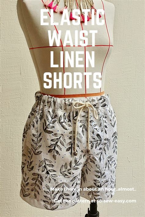 Elastic Waist Linen Shorts Free Sewing Pattern Craftfoxes Linen