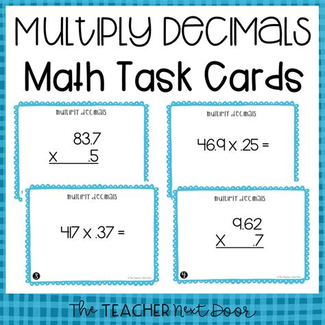 5th Grade Multiply Decimals Task Cards Multiply Decimals Center The