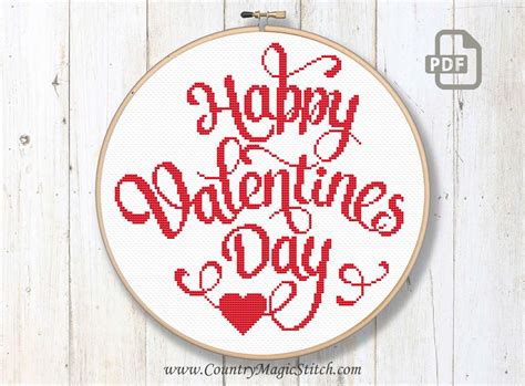 happy valentines day cross stitch pattern by countrymagicstitch cross