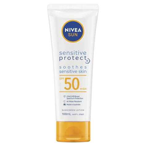 Buy Nivea Sun Sensitive Protect Spf50 Sunscreen Lotion 100ml Online At Chemist Warehouse®