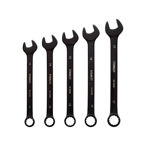 5 Pc Black Chrome Combination Wrench Set Stmt76008 Stanley Tools