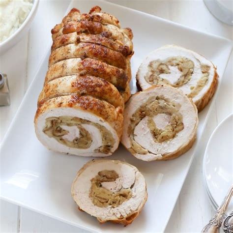 Turkey Roulade With Bread Stuffing Turkey Roulade Baked Turkey Roulade