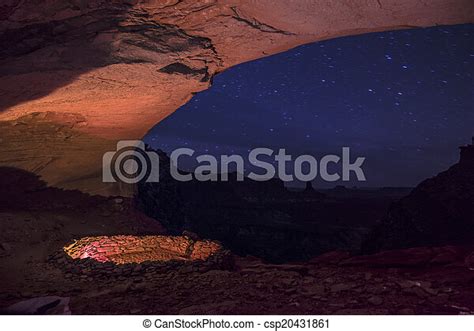 False Kiva At Night With Starry Sky Anasazi Indian Ruins At False Kiva