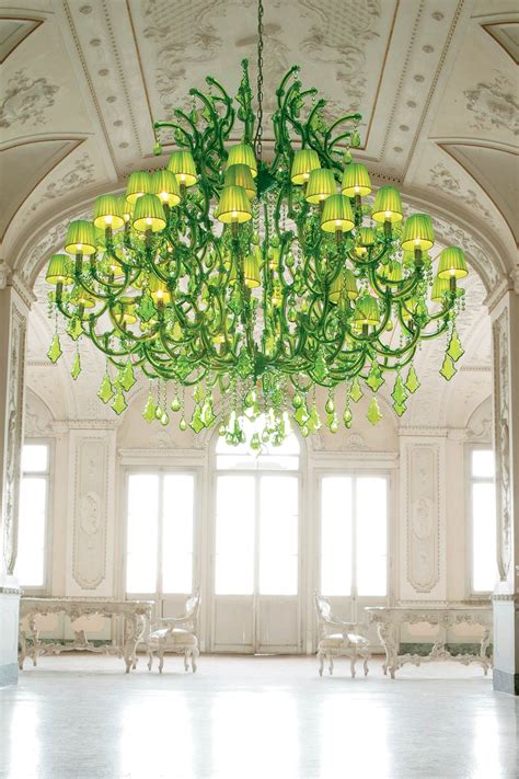 Green Crystal Chandelier Masiero Murano And Crystal Chandeliers