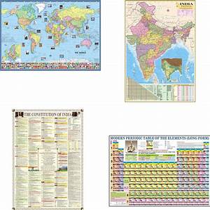 Buy Pack Of 4 World India Element On Earth Chart And India