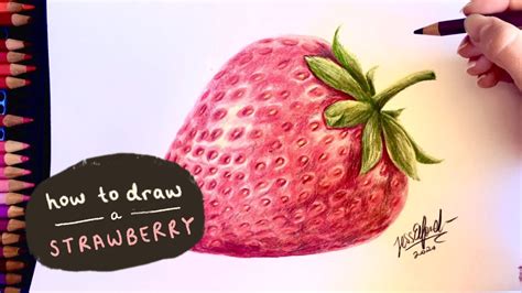 How To Draw A Realistic Strawberry Drawing Fruit With Coloured