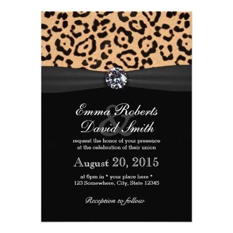 Bright Diamond And Leopard Print Wedding Invitation Zazzle Wedding