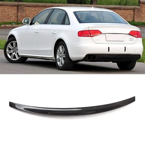 exterior for 09 12 audi a4 b8 4dr mstyle carbon fiber rear trunk spoiler lip boot wing spoilers