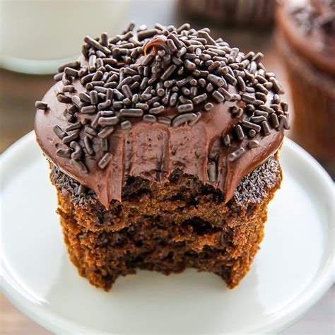 Old Fashioned Chocolate Buttermilk Cupcakes Topped With A Generous