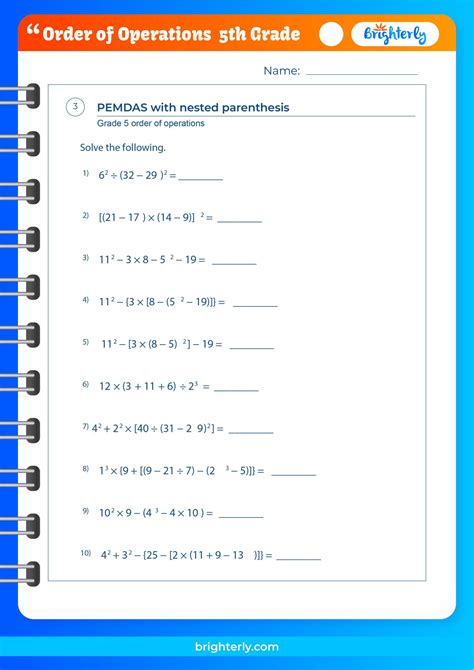 Free Printable Order Of Operations Worksheets 5th Grade Pdfs