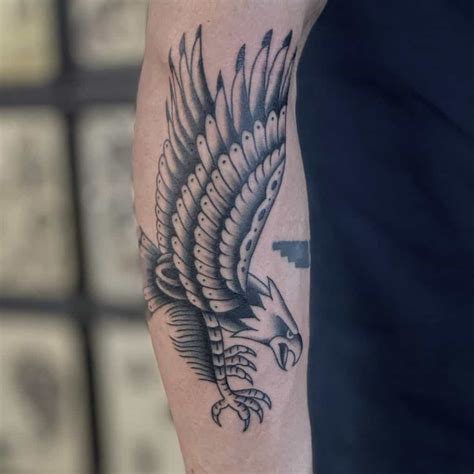 Traditional Eagle Forearm Tattoo