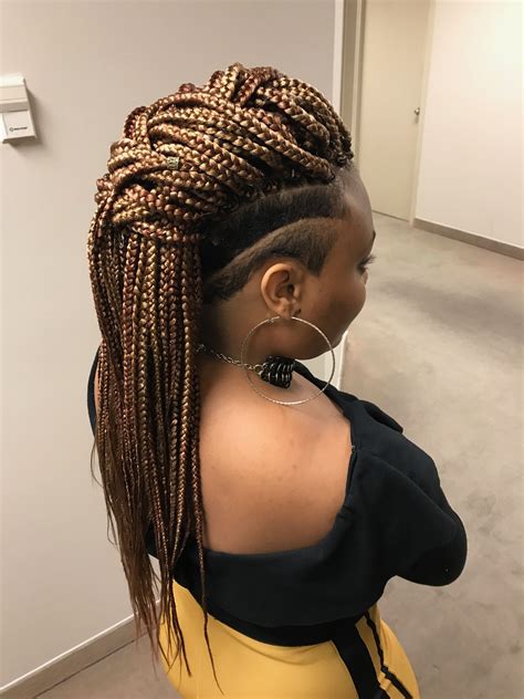 Box Braids With Shaved Sides