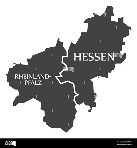 Rheinland Pfalz Hessen Bundesländer Karte Von Deutschland Schwarz Mit