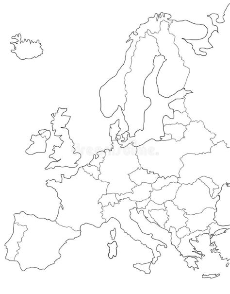 Europe Map Icon Outline Picture Of Europe Map With Border Of Countries