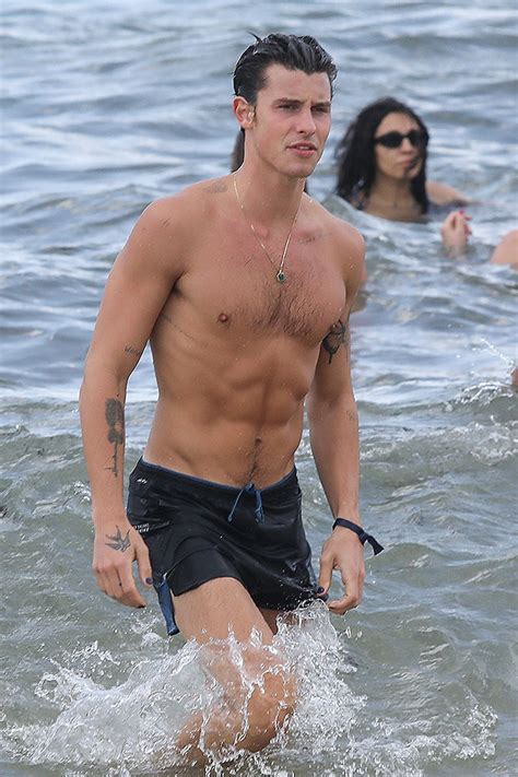 Shawn Mendes Goes For Shirtless Beach Swim After Running Into Ex Camila