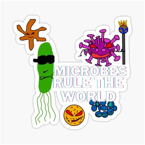 Pegatina Los Microbios Gobiernan El Mundo Virus Bacterias Covid 19