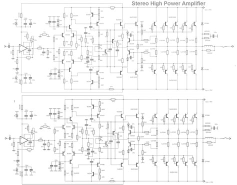 50 Watts Stereo Amplifier Circuit Diagram