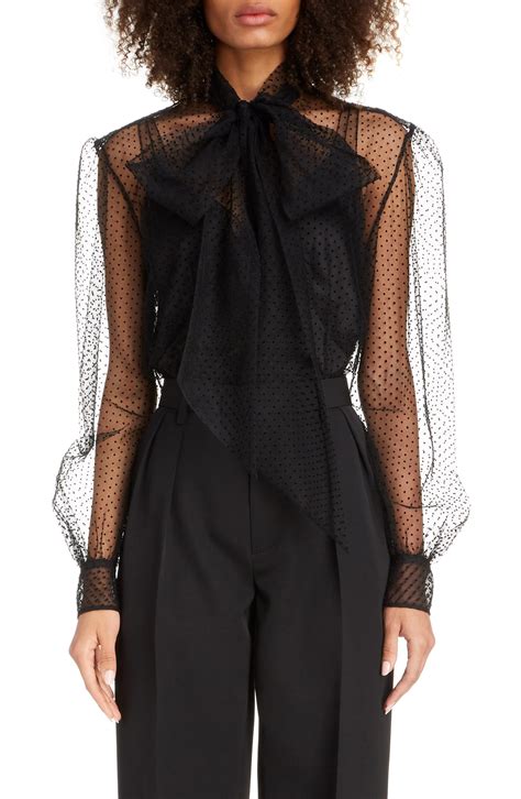 Marc Jacobs Tops Polka Dot Tie Neck Sheer Tulle Blouse Marc Jacobs Tops Suits For Women