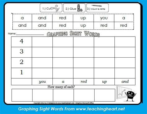 Graphing Sight Words Classroom Freebies