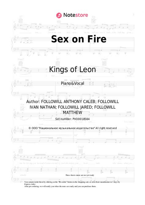 Kings Of Leon Sex On Fire Sheet Music For Piano With Letters Download
