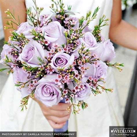 Lavender Roses And Pink Wax Flower Bouquet Wedding Flower Trends