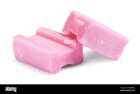 Tasty Pink Bubble Gums Isolated On White Stock Photo Alamy