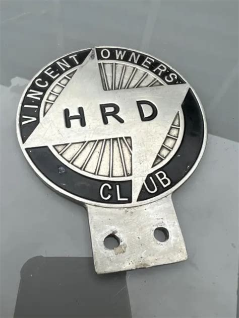 Vintage Vincent Owners Club Hrd Car Badge 3794 Picclick