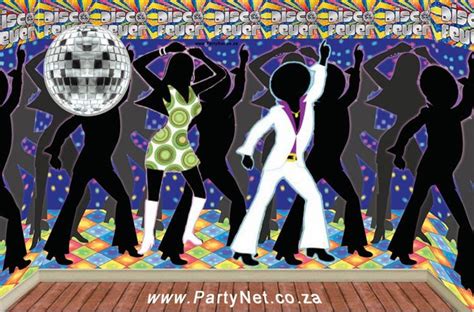A Group Of People Dancing In Front Of A Disco Ball With The Words Party