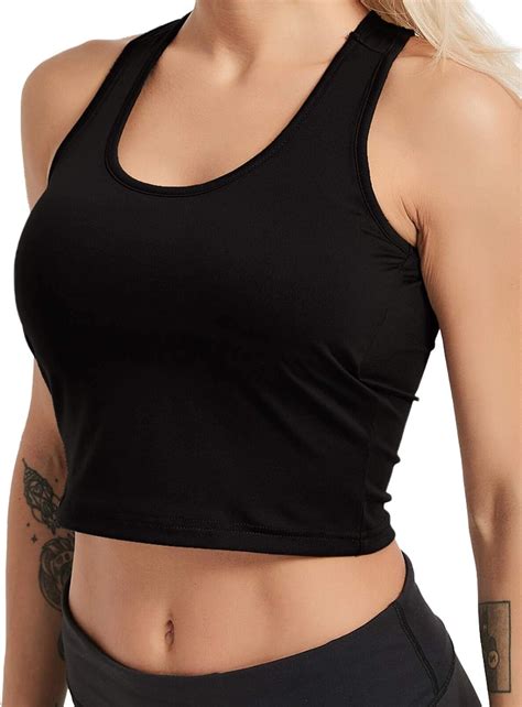 Workout Crop Tops With Built In Bra