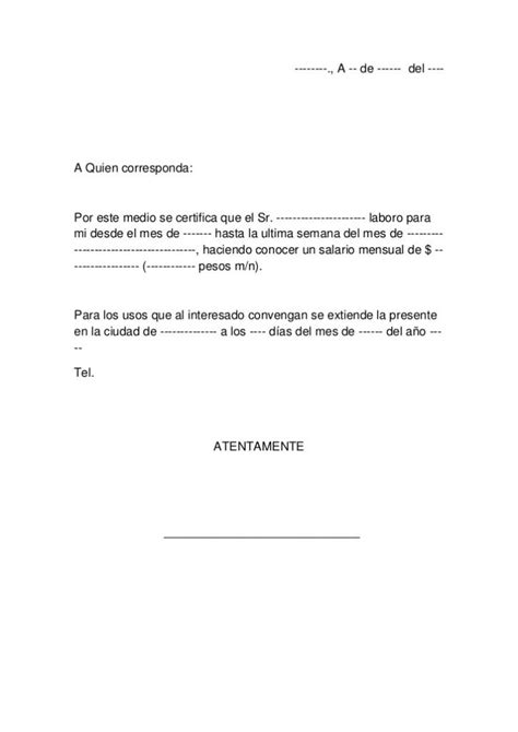 Carta Laboral De Ingresos Ejemplos De Hot Sex Picture