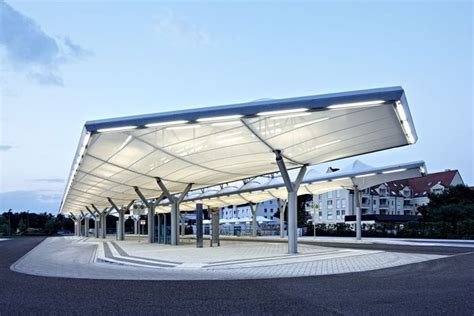 Bus Station Königsbrunn Pvc Coated Polyester Membrane Roof Temme