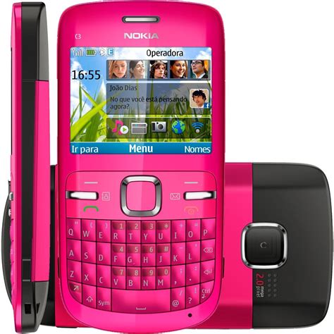 Aparelho Celular Nokia C3 Rosa Wi Fi Mp3 Fm Bluetooth R 19990