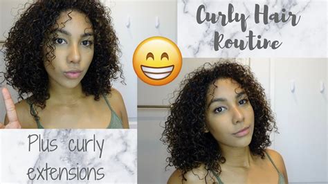 Natural 3a3b Curly Hair Routine With Extensions Youtube