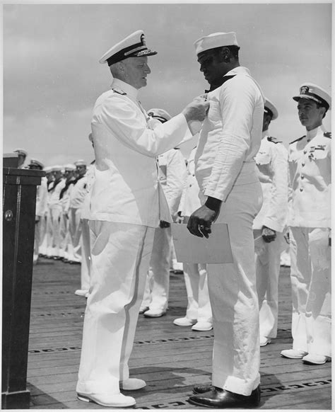Today S Document Admiral C W Nimitz Pins The Navy Cross On Cook