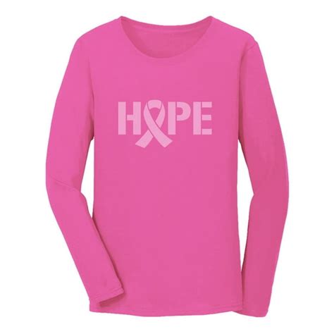 tstars hope breast cancer awareness pink ribbon women long sleeve t shirt