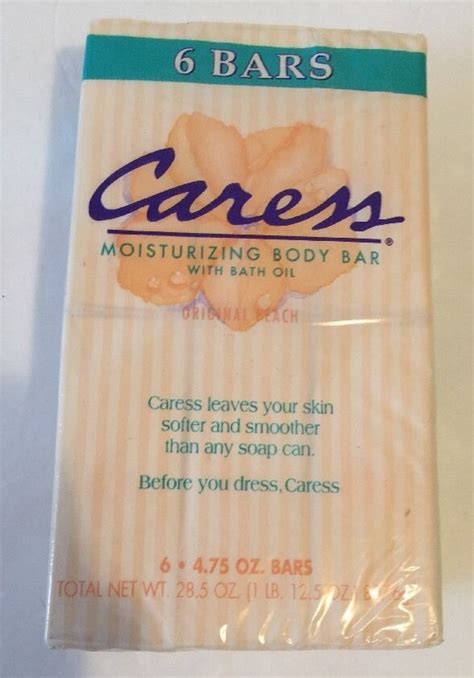 Vtg 1997 Caress Moisturizing Body Bar With Bath Oil Original Peach 6