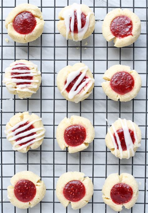 Low Fodmap Raspberry Thumbprint Cookies With Almond Glaze Gluten Free Dr Rachel Pauls