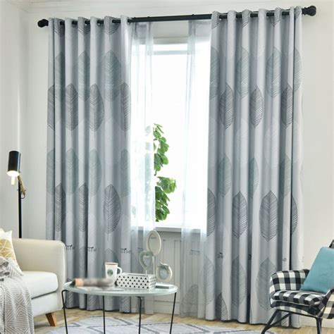 Leaf Patterned Great Room Darkening Curtains Set Of 2 Panels Draperies