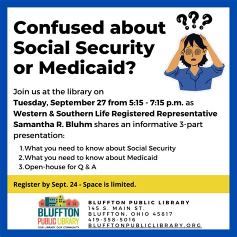 Register By Sept 24 For Library Social Security Medicare Program Bluffton Icon