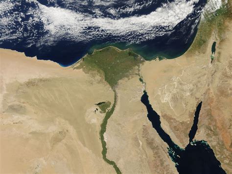 It rises south of the equator and flows northward through northeastern africa to drain into the mediterranean sea. Egypt | NASA image acquired April 11, 2011 On April 11 ...